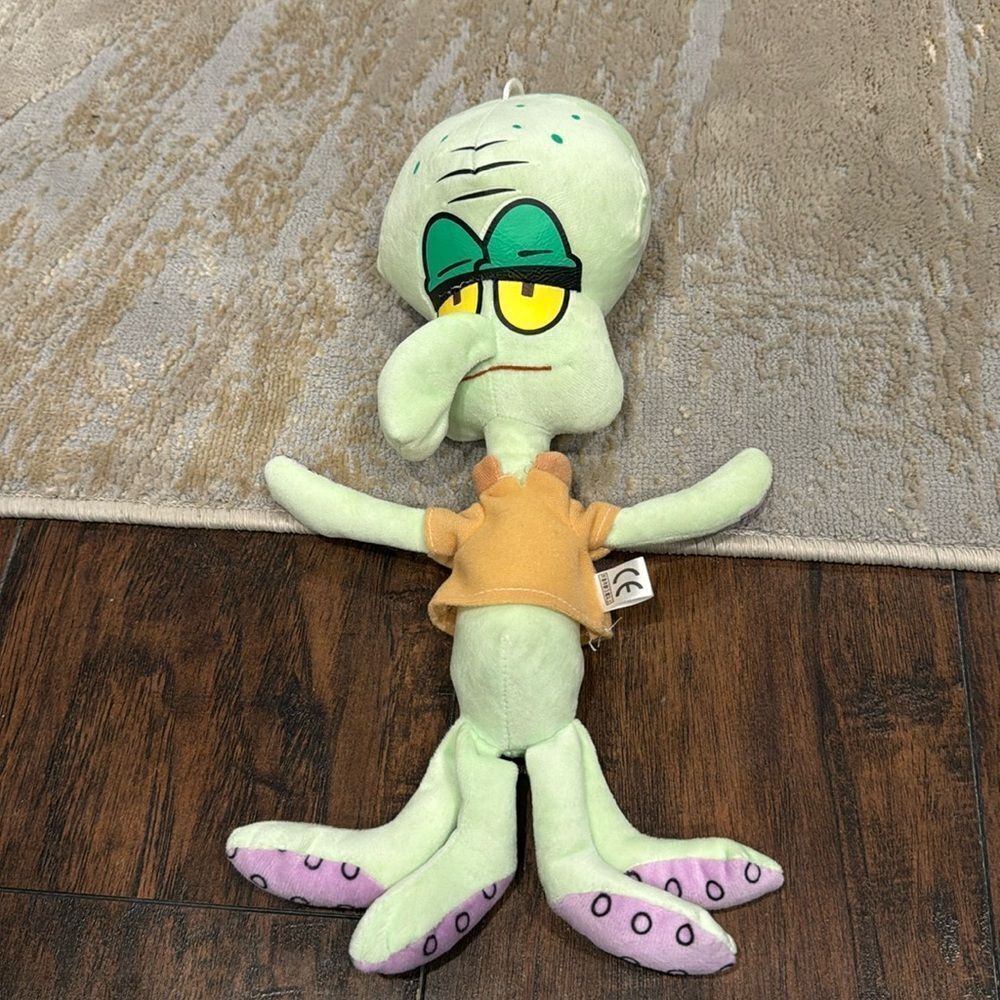 Spongebob Square Pants Squidward Tentacles Plush Size 14.5 inche EUC suction cup